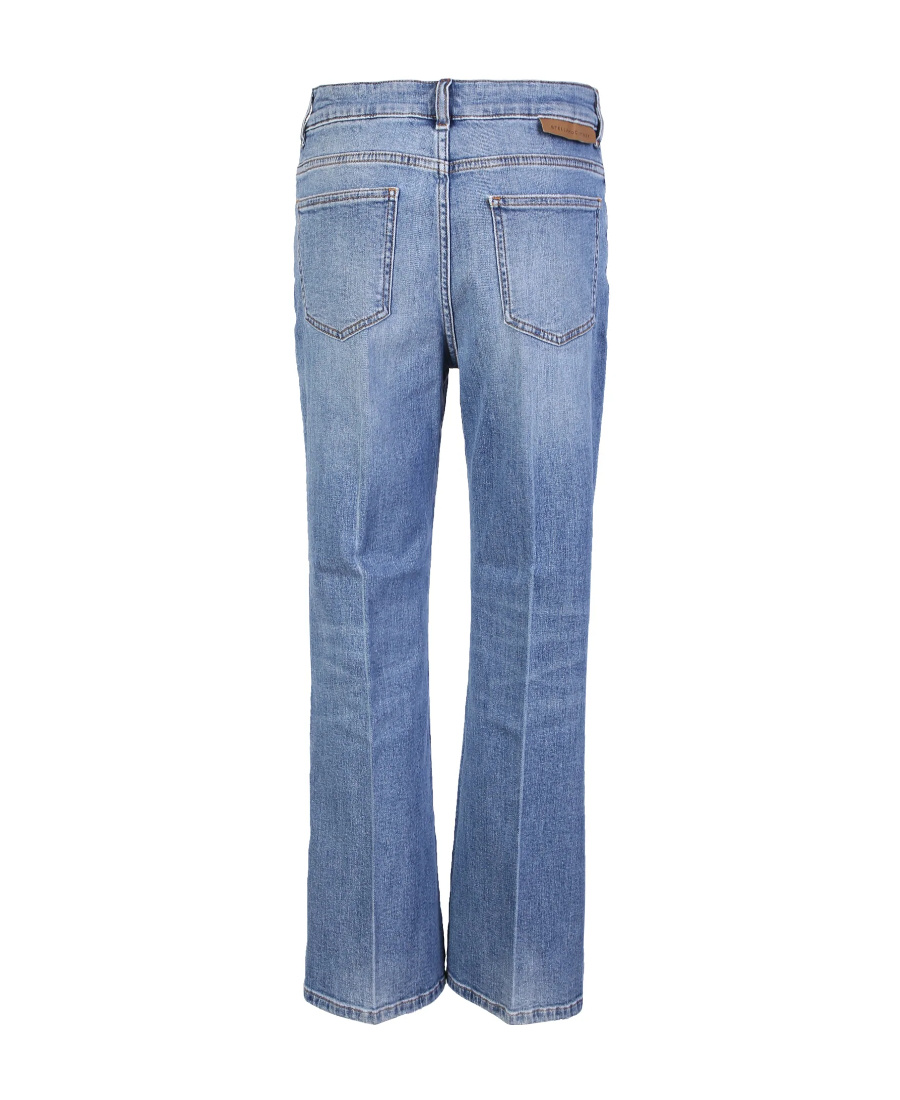Stella Mccartney Logo Patch Flared Jeans In Blue