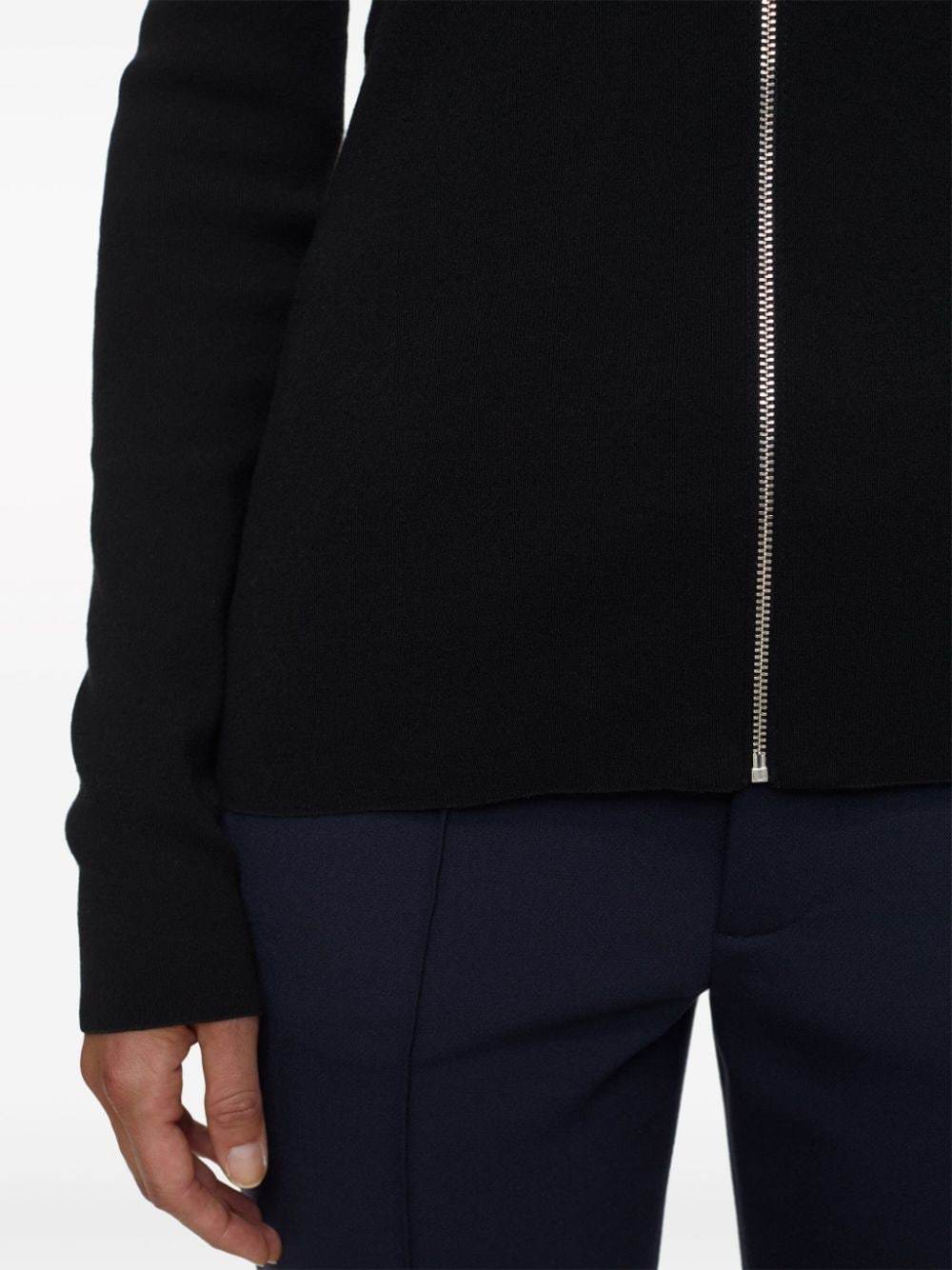 Shop Closed Roll-neck Zipped Cardigan In Black