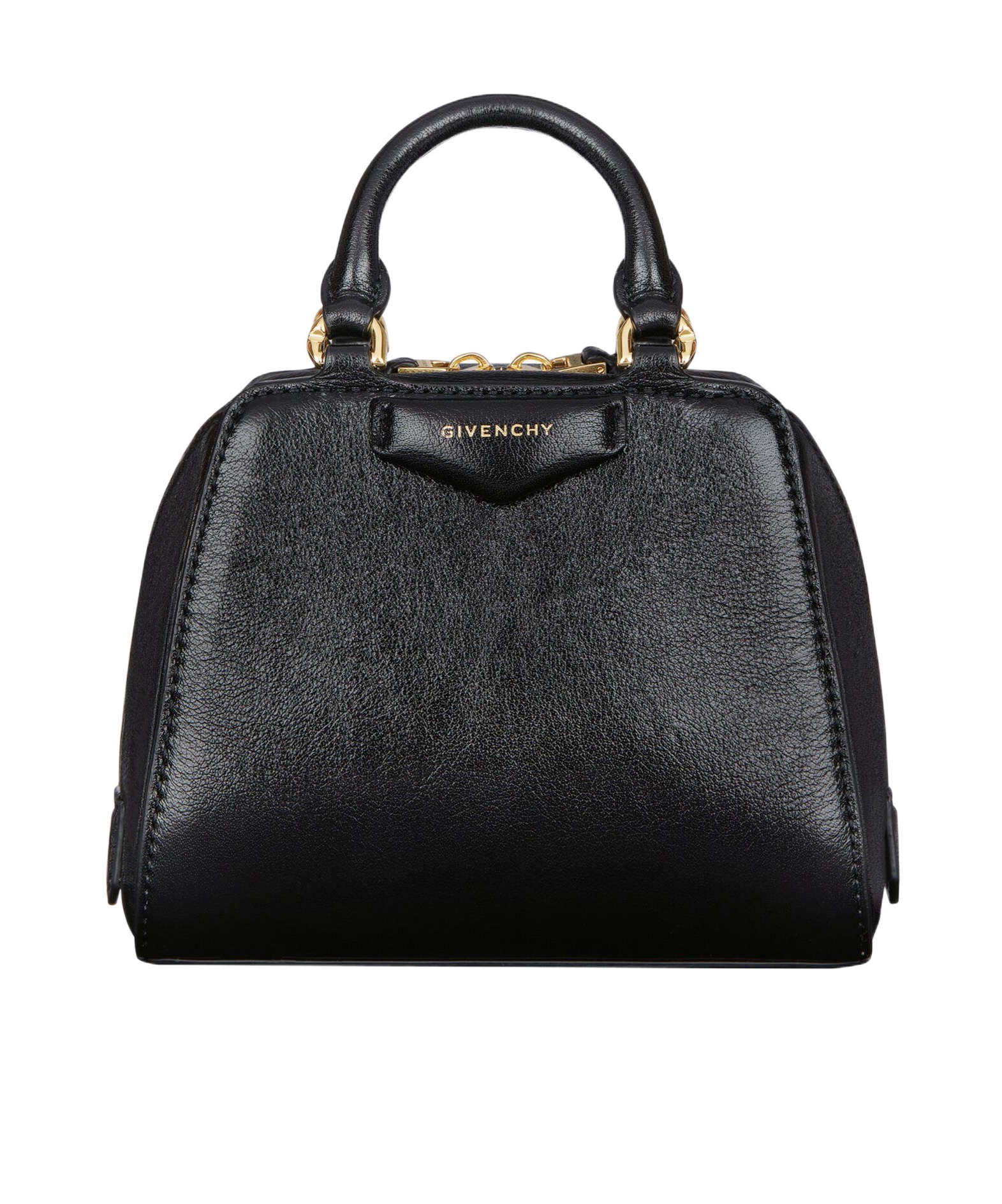 Shop Givenchy Micro Antigona Cube Bag In Leather In Black