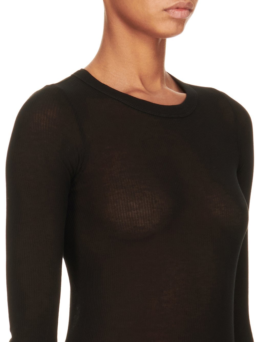 Rick Owens Fine-ribbed Maxi Dress In Black