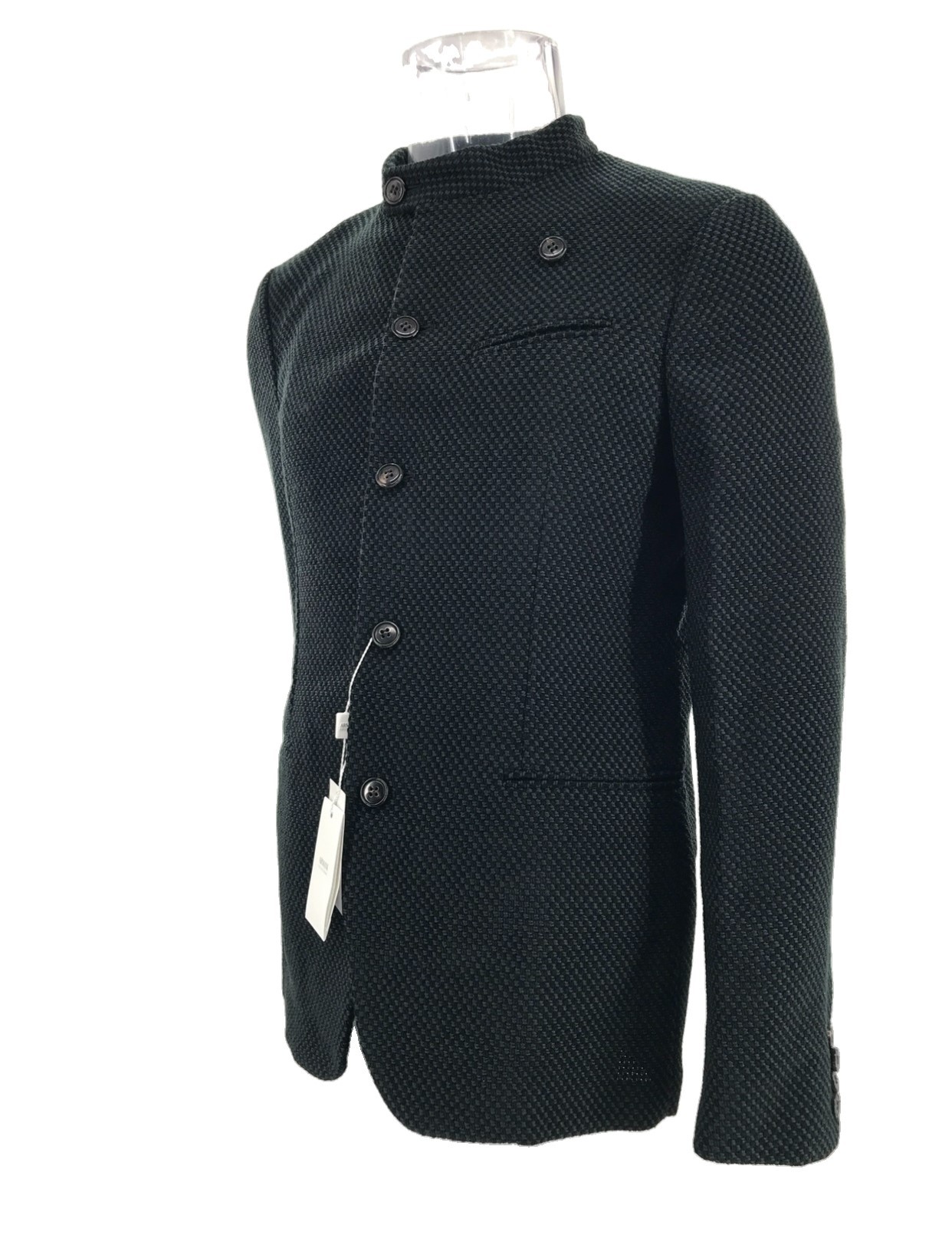 Armani Collezioni Long-sleeved Casual Jacket In Black