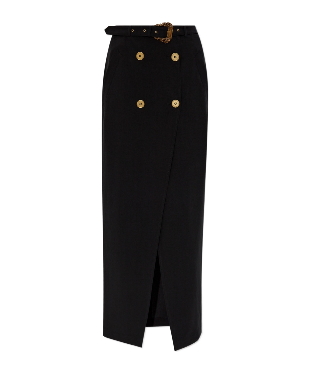 Shop Versace Jeans Baroque-buckle Skirt In Black