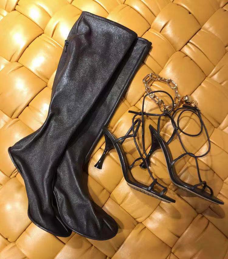 BOTTEGA VENETA DOT HIGH LEATHER BOOTS