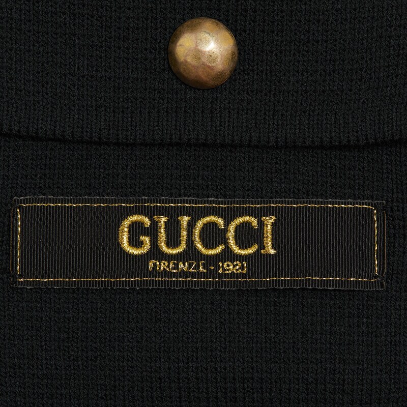 Gucci Embroidered-logo Wool Dress In Black