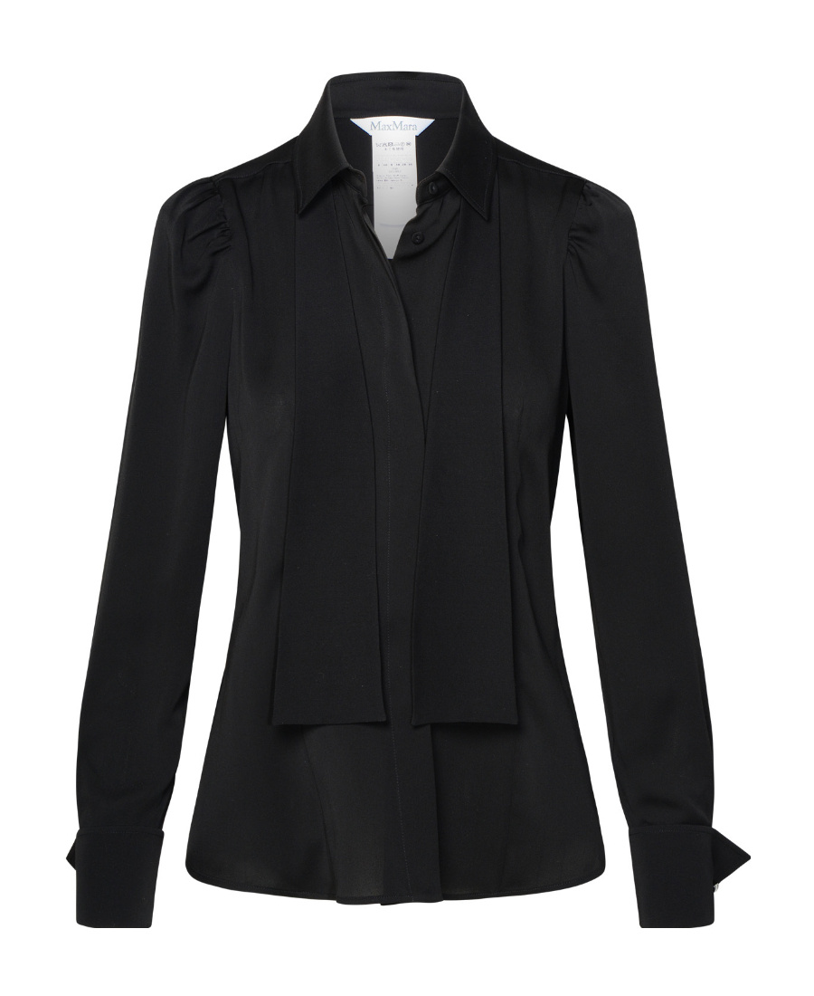 Max Mara Button Detailed Long-sleeved Blouse In Black