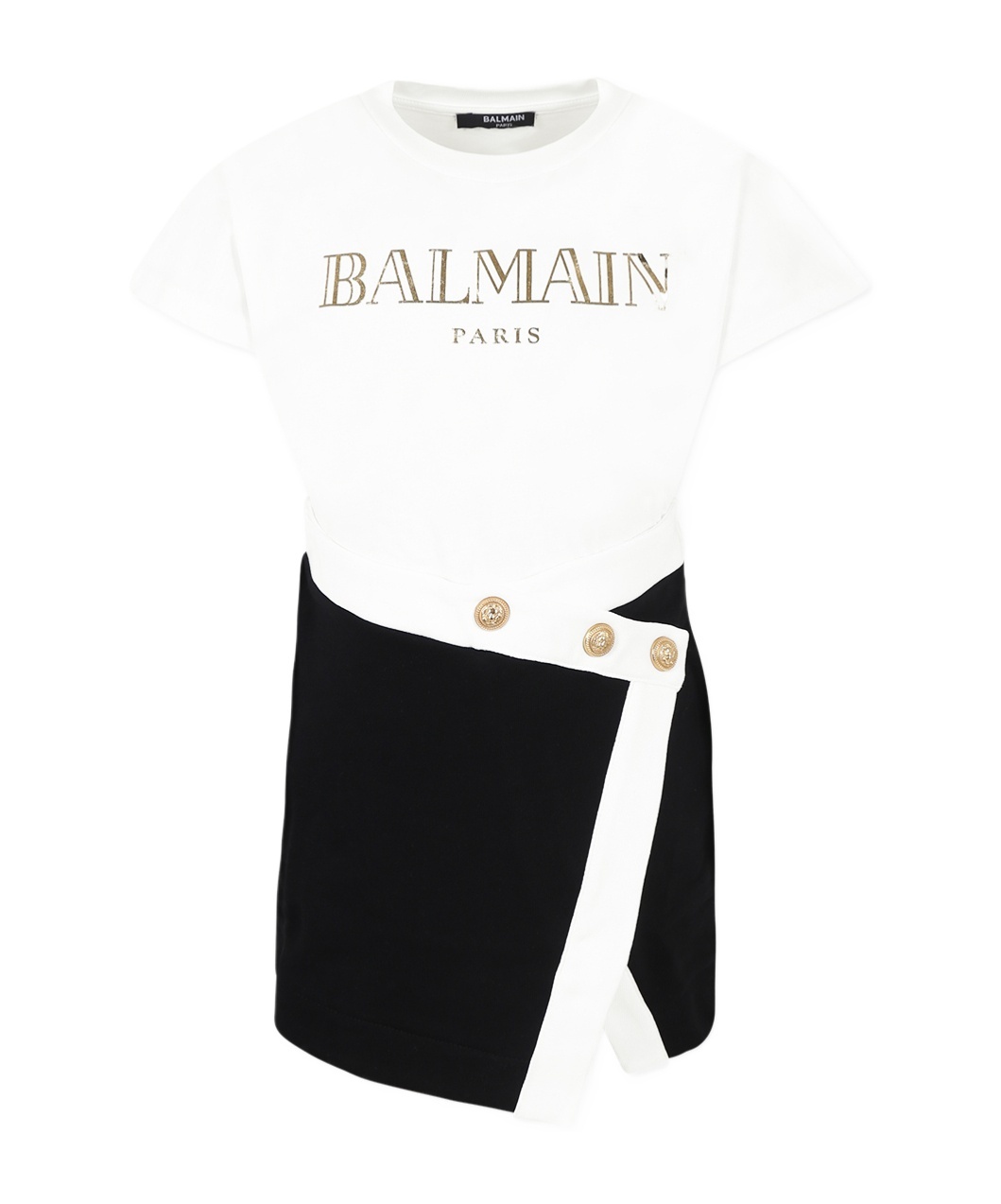 Balmain Short Sleeve Dress In White