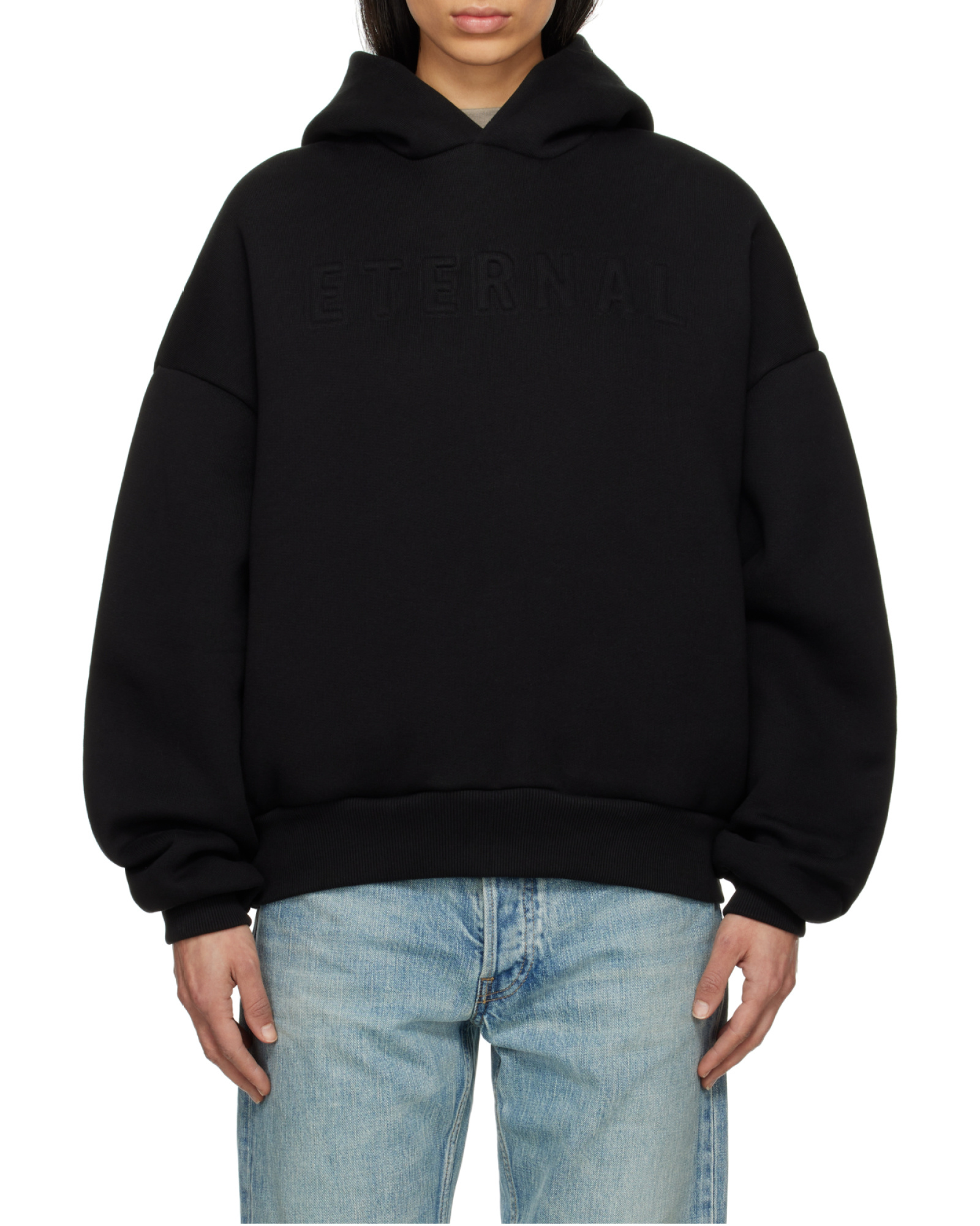 Fear Of God Oversized Hooded Sweatshirt With Ribbed Finish In Black