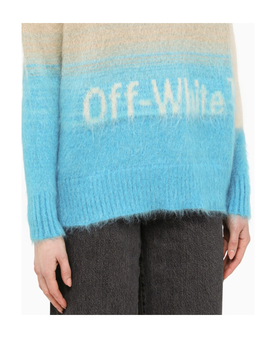 Off-white Mohair Blend Helvetica Degradè Pullover In Nude