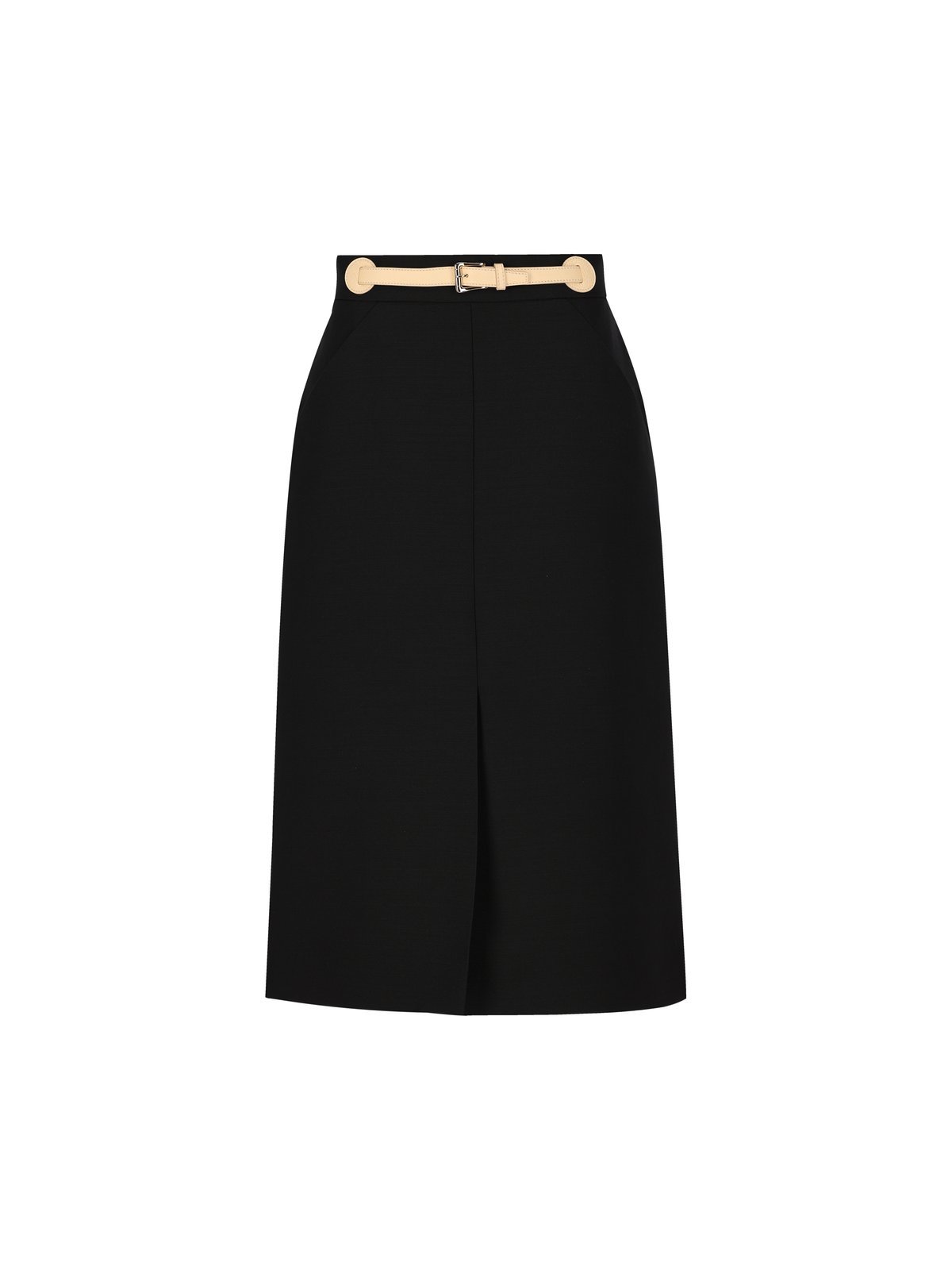 Valentino Garavani Women Skirt With Leather Details In Black