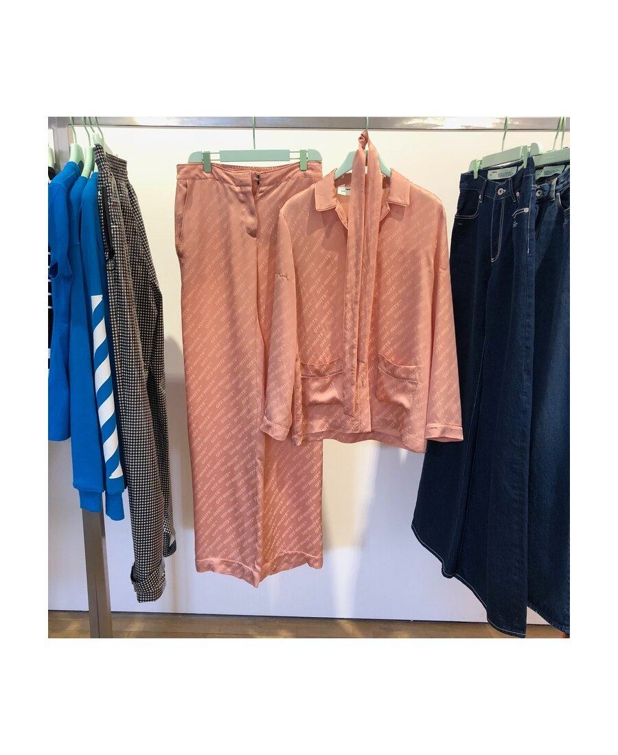 Off-white Orange Pink Logo Belt Casual Jacket In Pink