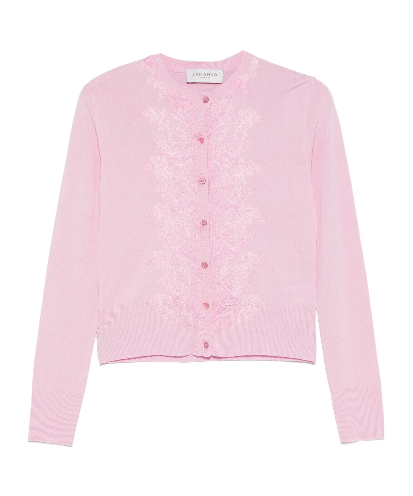 Ermanno Firenze Cardigan Mit Spitzendetail