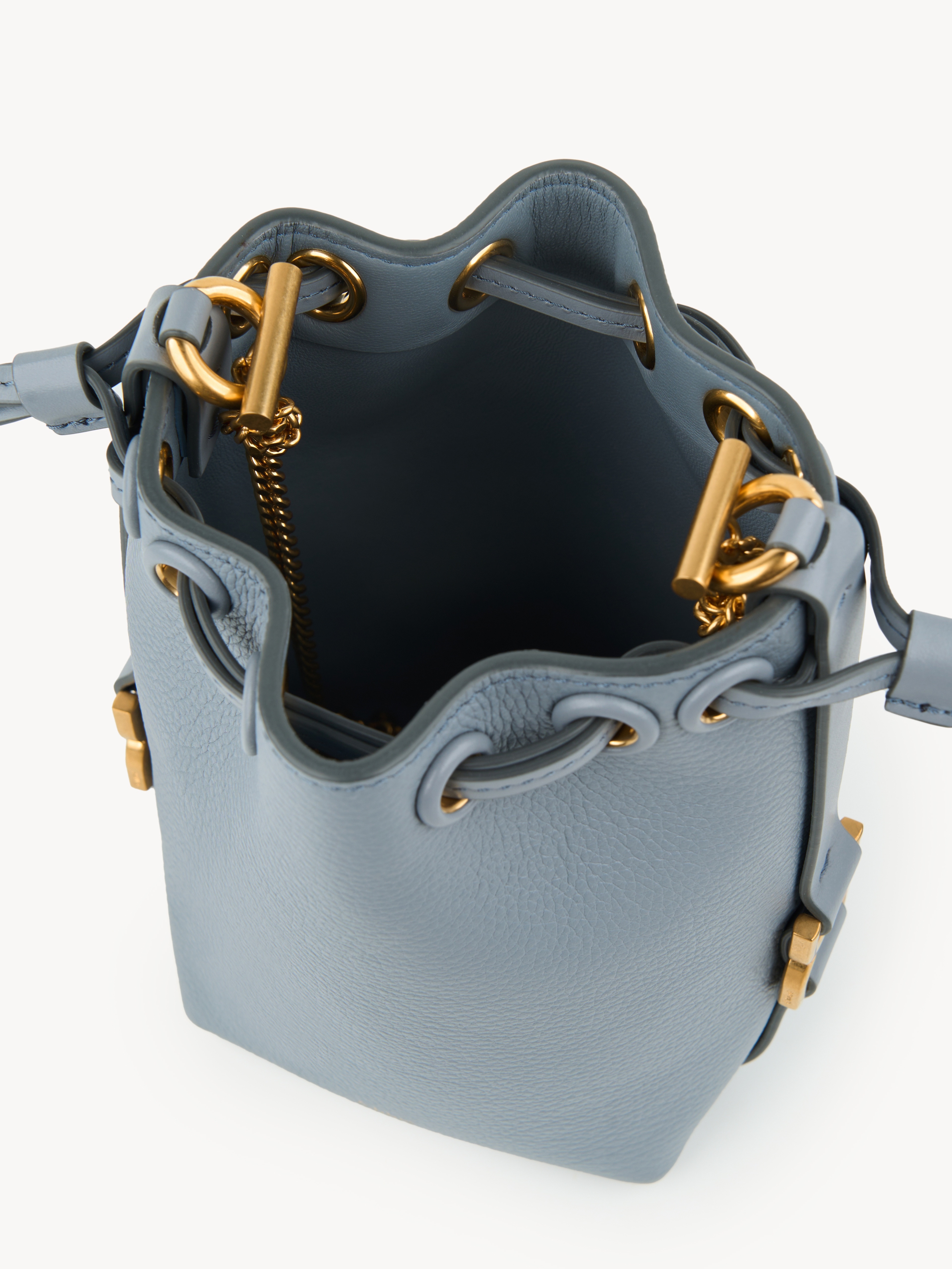 Chloé Tasche Leather Bucket Bag In Gray