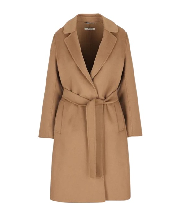 Max Mara Lace-up Coat In Brown