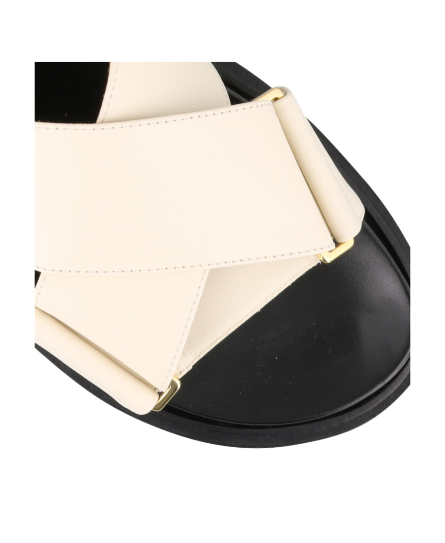 Shop Marni White Leather Fussbett In Nude