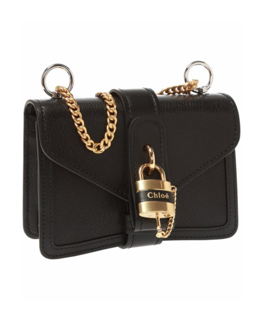 Chloé Mini Aby Chain Shoulder Bag In Black