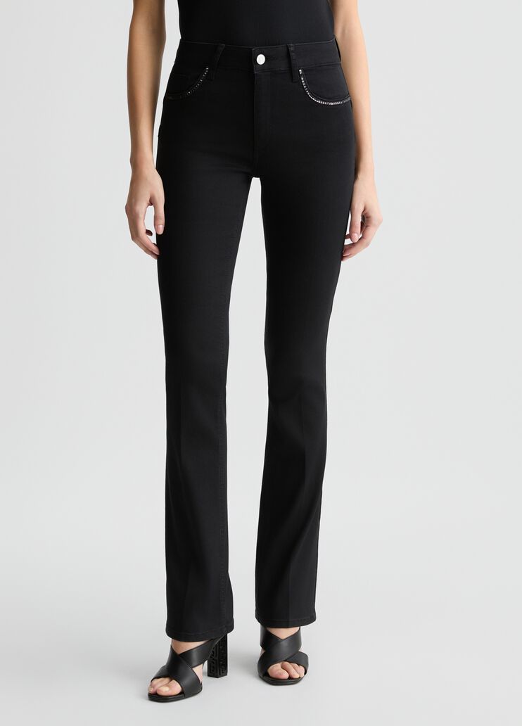 Liu •jo Liu Jo Slim Black Flared Jeans In Black