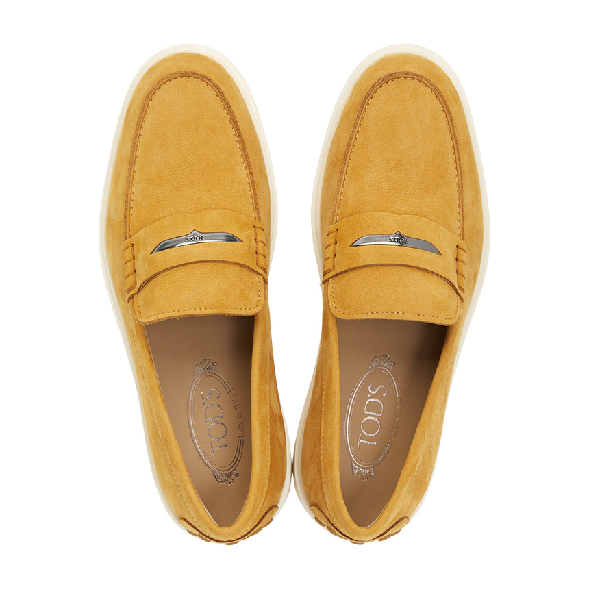 Tod's Round Toe Loafers In Yellow