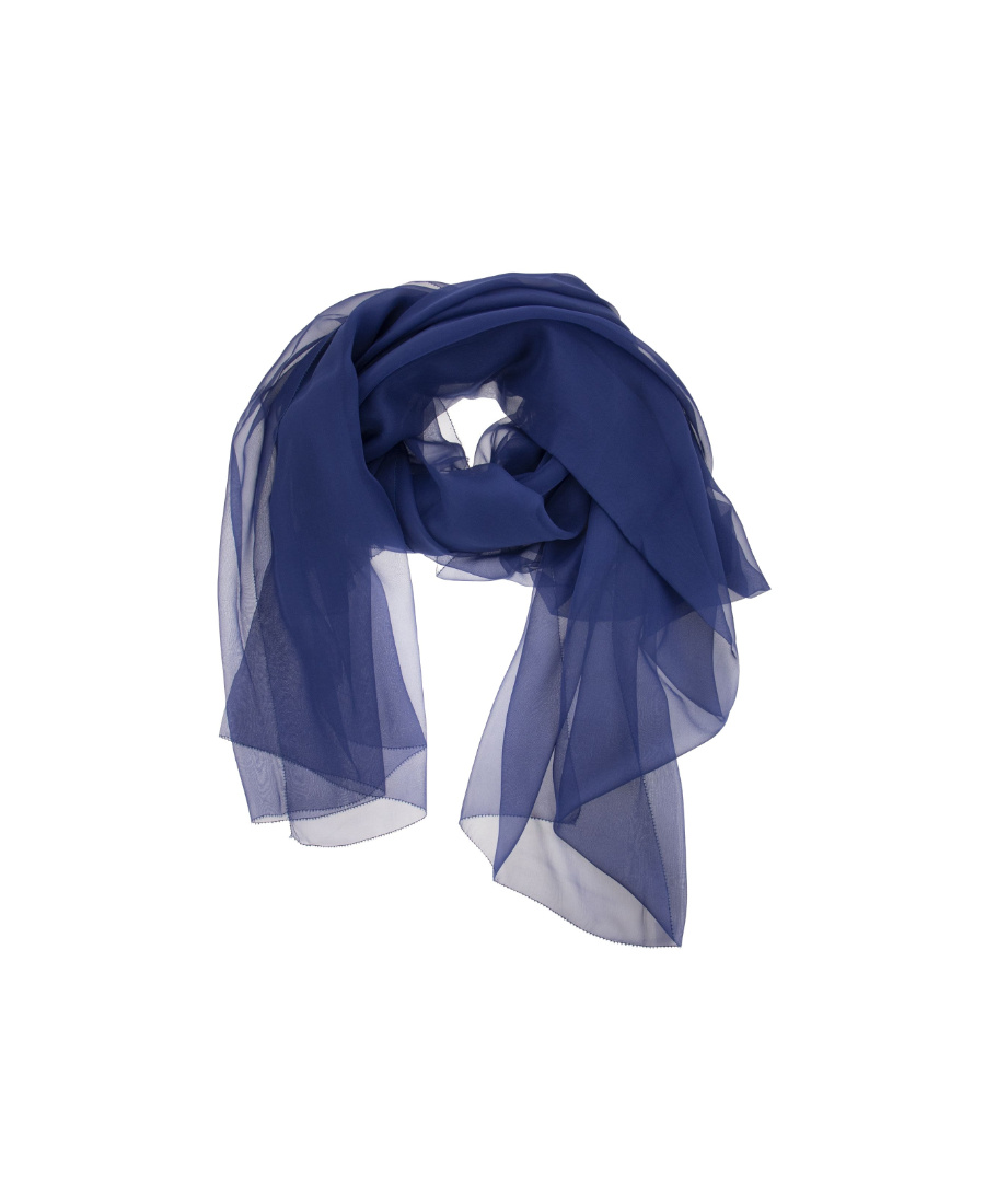 Max Mara Finished Edge Silk Scarf In Blue