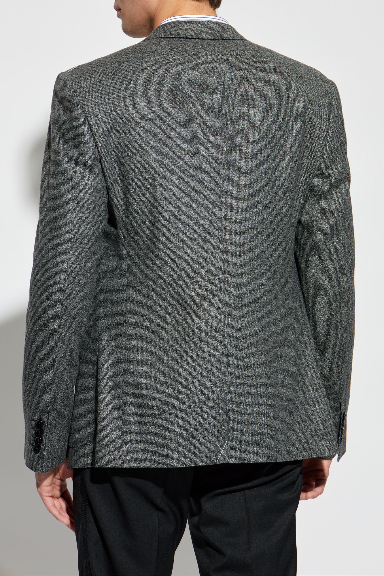 Dolce & Gabbana Notched Lapel Single-breasted Jacket In Gray
