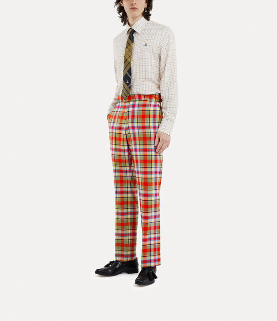 Vivienne Westwood Straight Wool Tartan Check Trousers In Multicolor