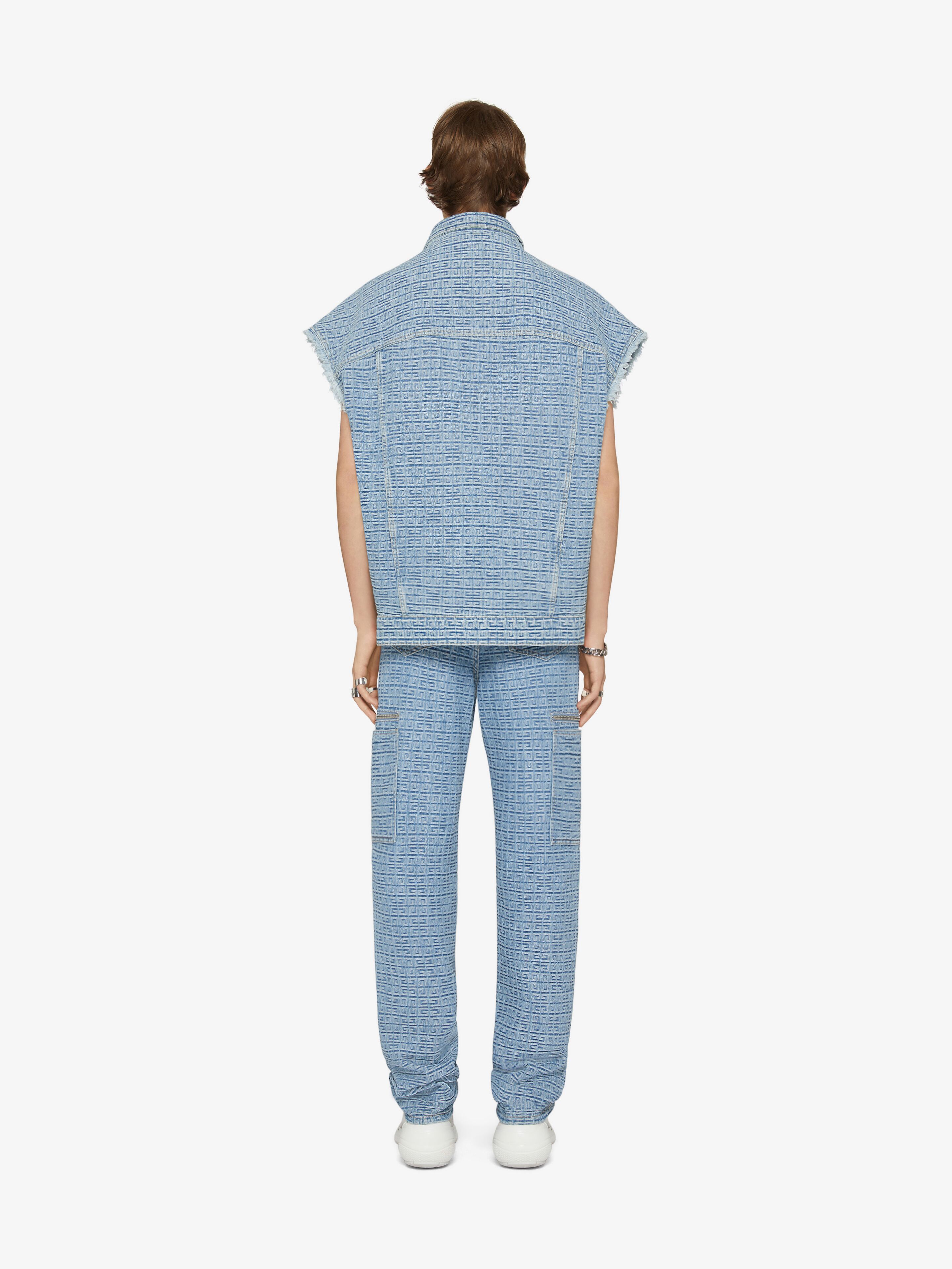 Givenchy 4g-pattern Denim Gilet In Blue