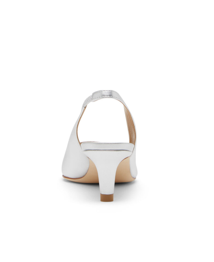 Stuart Weitzman Avianna Leather Slingback Pumps In White