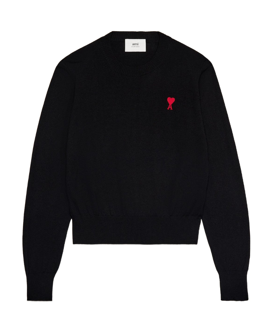 Ami Alexandre Mattiussi Pull Col Rond Ami Paris De Coeur In Black