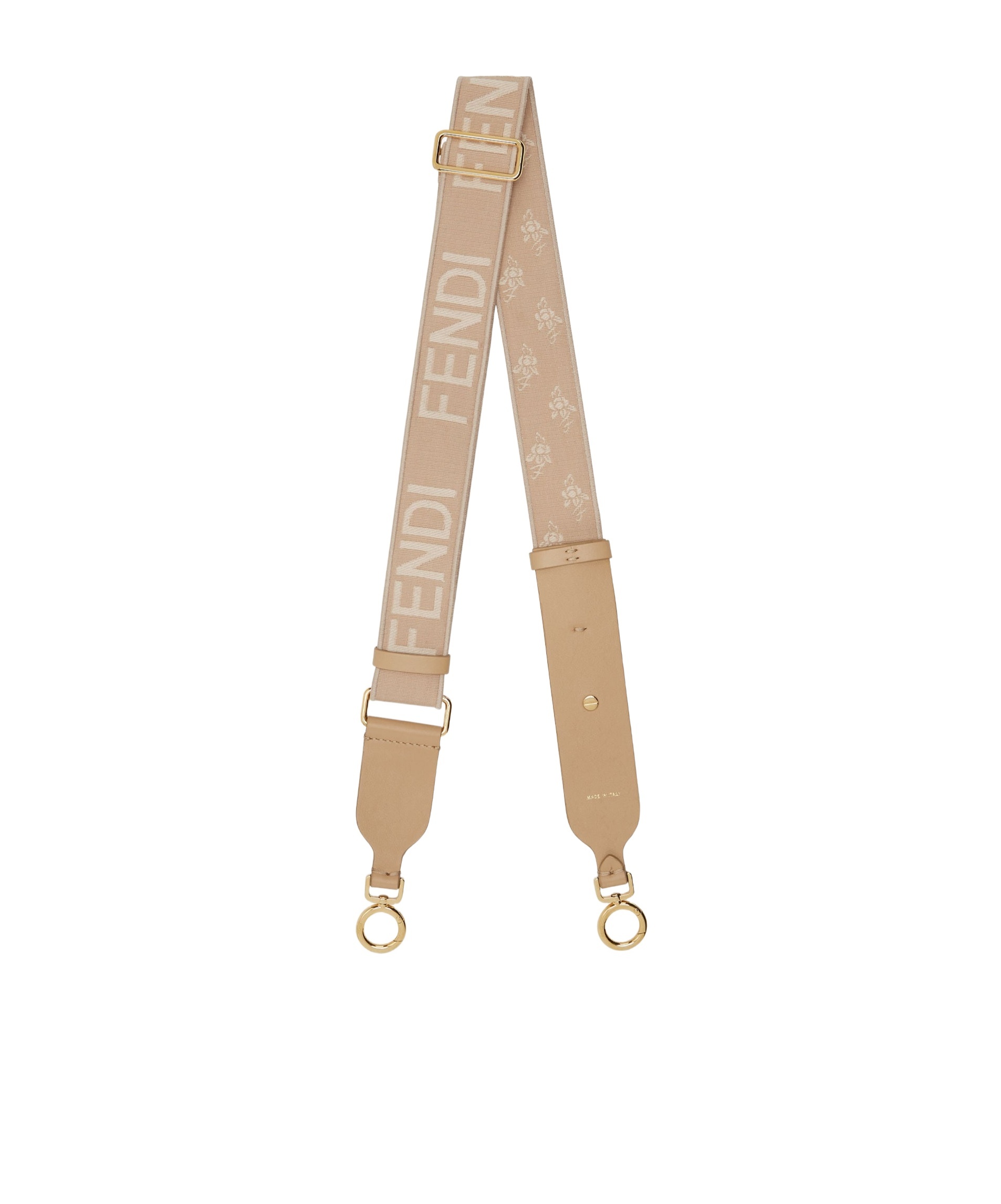 Fendi Pink Jacquard Webbing Shoulder Strap In Brown