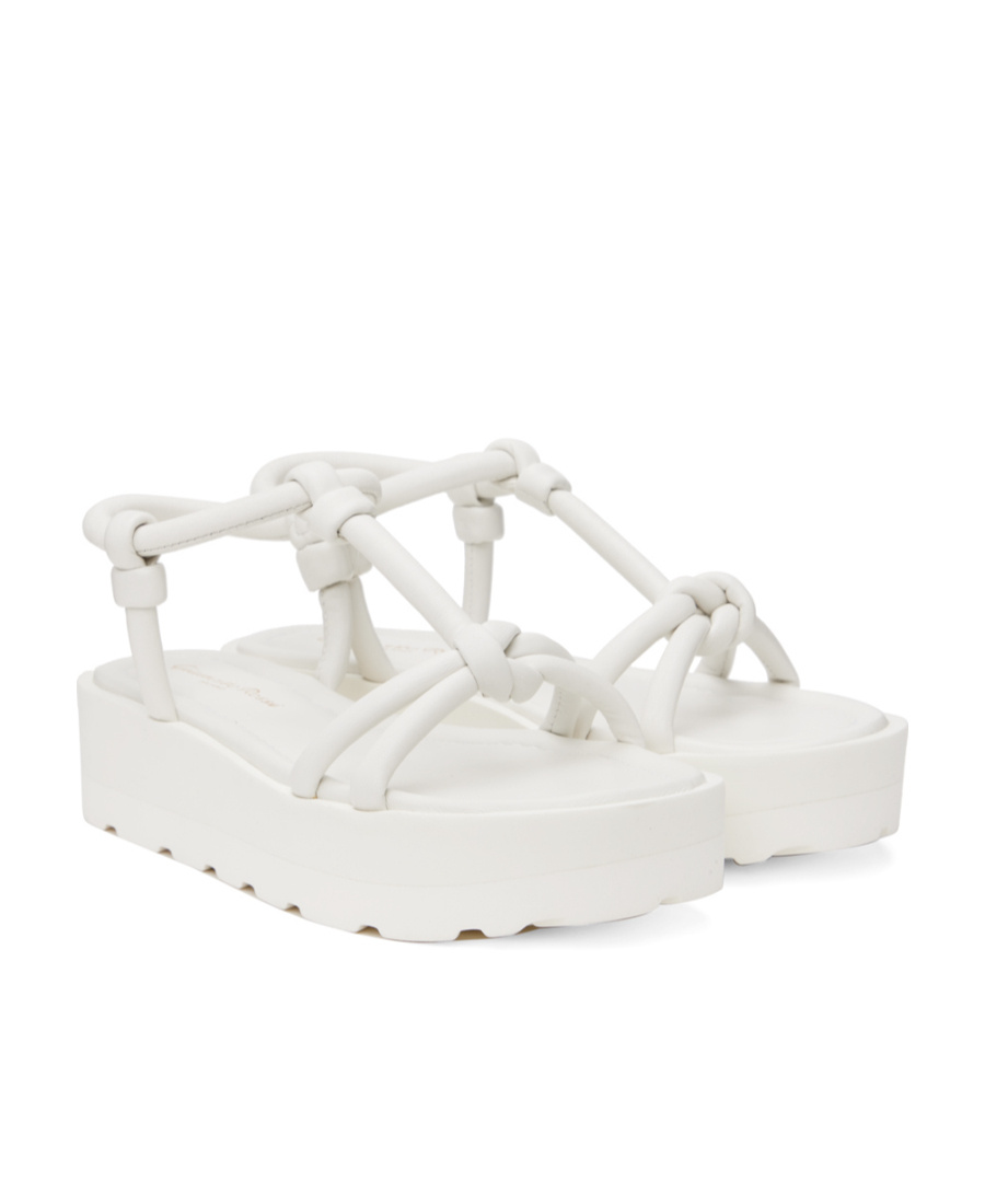 Gianvito Rossi Open Toe Platform Sandals In White