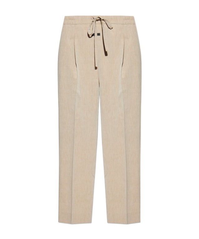 Fear Of God Pleat-detailed Drawstring Trousers In Neutral