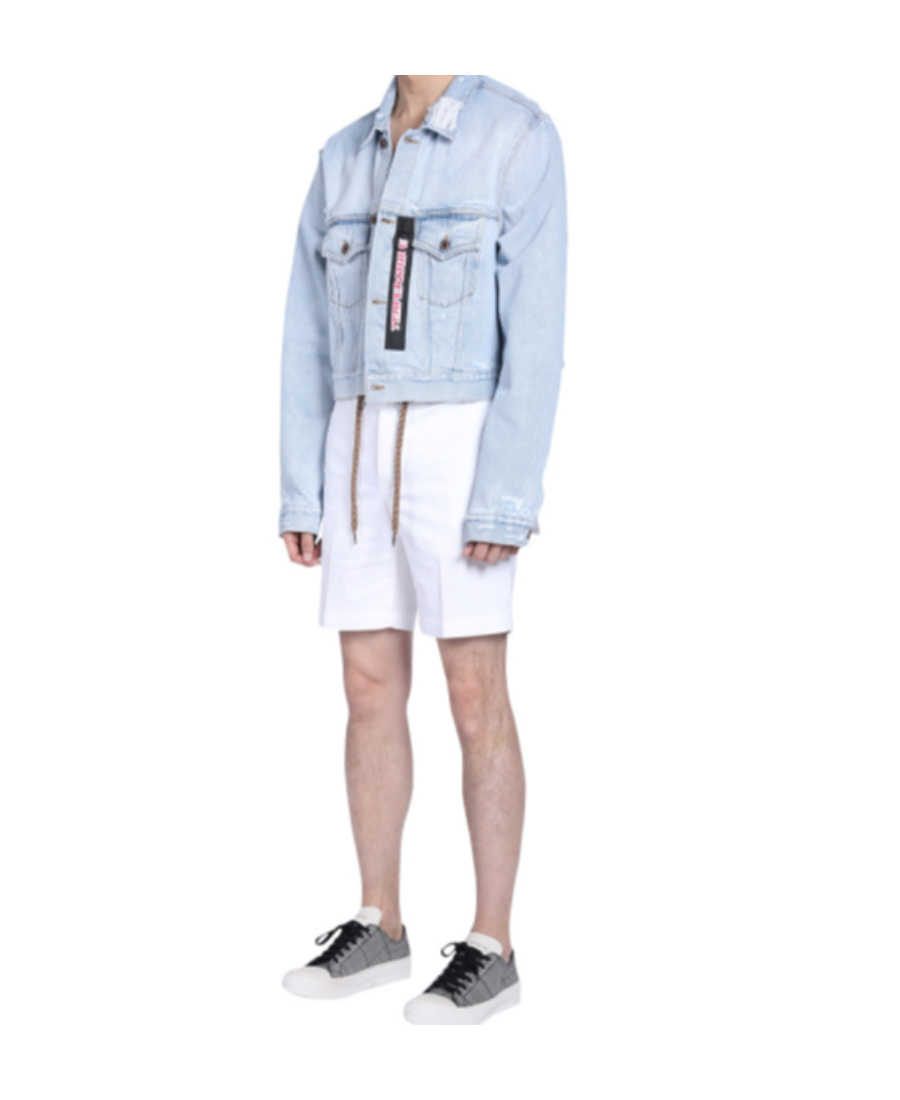 Off-white Label Denim Jacket In Blue
