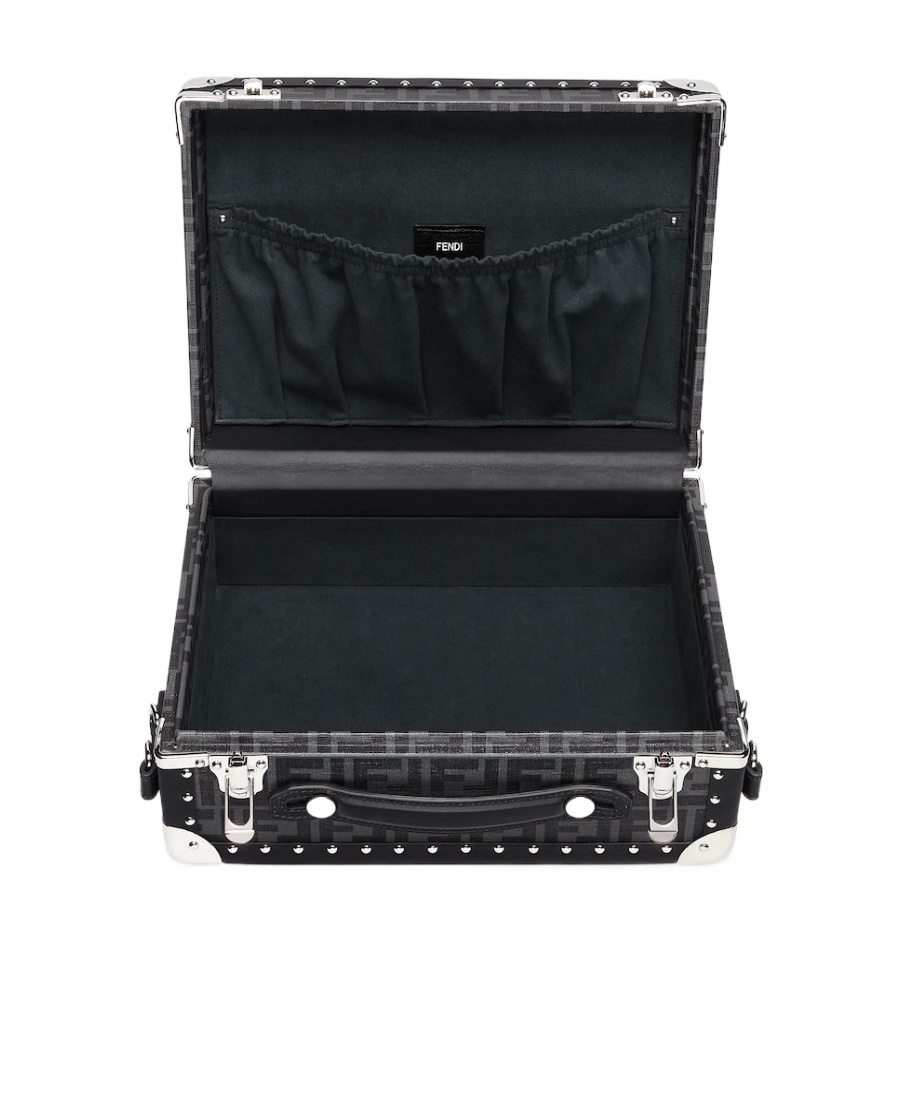 Fendi Small Logo Monogram Rigid Suitcase In Black