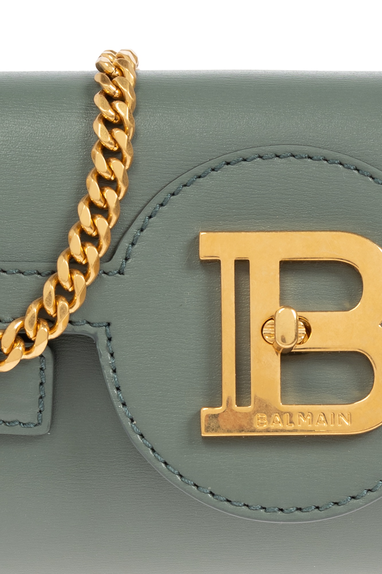 Shop Balmain B-buzz Pouch 23 Clutch In Green
