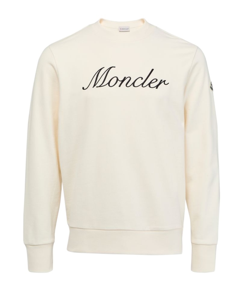 Shop Moncler Long-sleeved Sweater In White