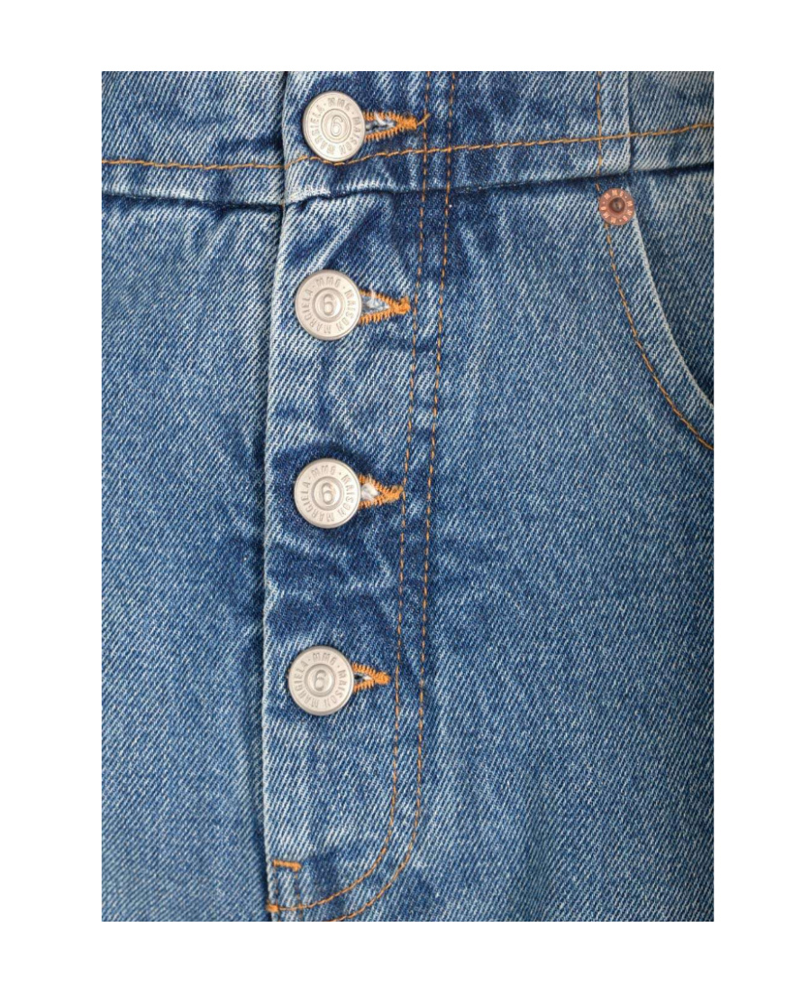 Mm6 Maison Margiela Sky Blue Straight-fit Denim Cotton Jeans In Blue