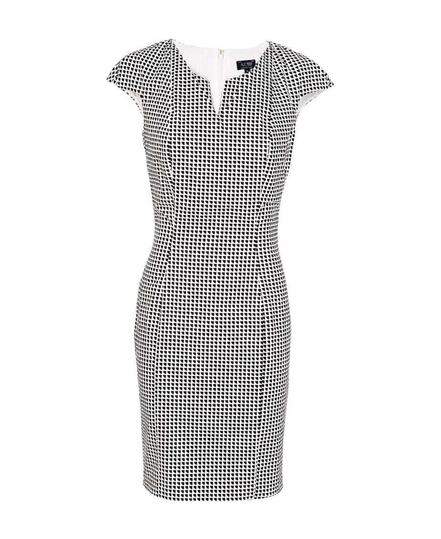 Shop Armani Jeans A Printed Slim Dress In White