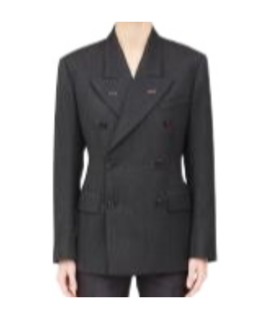 Maison Margiela Four-stitch Double-breasted Blazer In Black