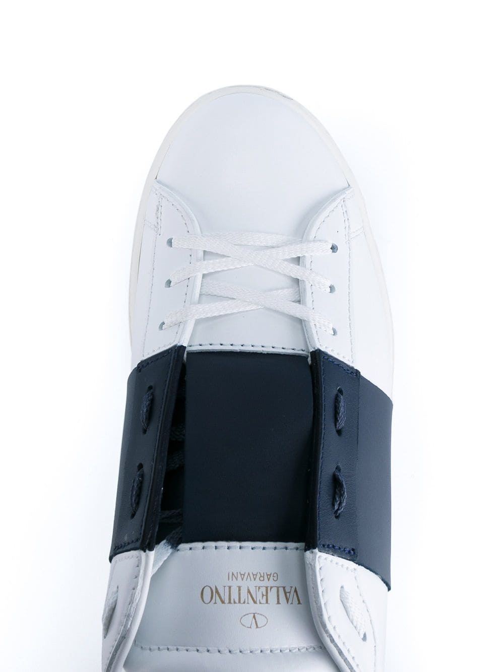Valentino Garavani Calfskin Open Sneaker In Blue