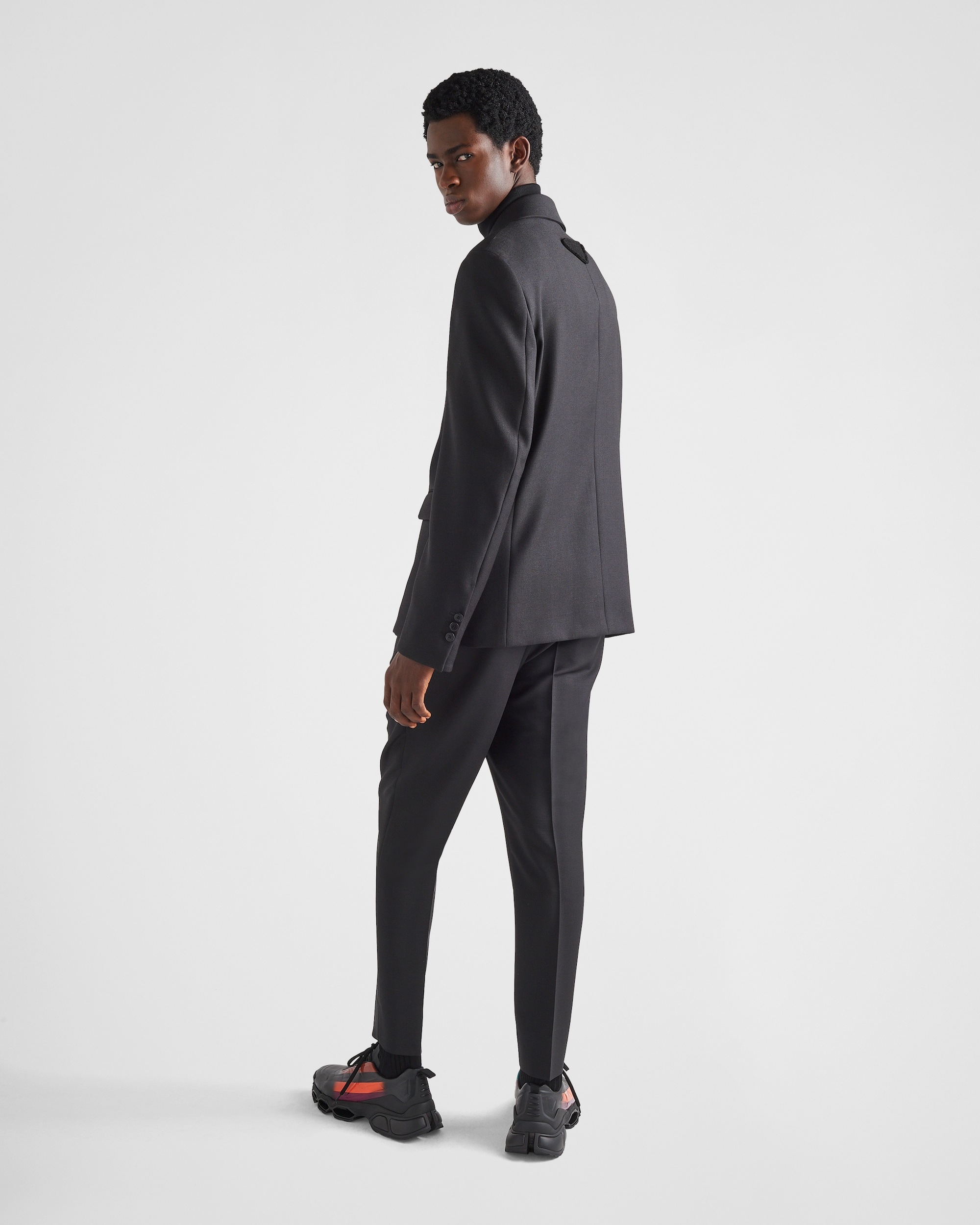 Prada Single-breasted Mohair Wool Jacket In Black