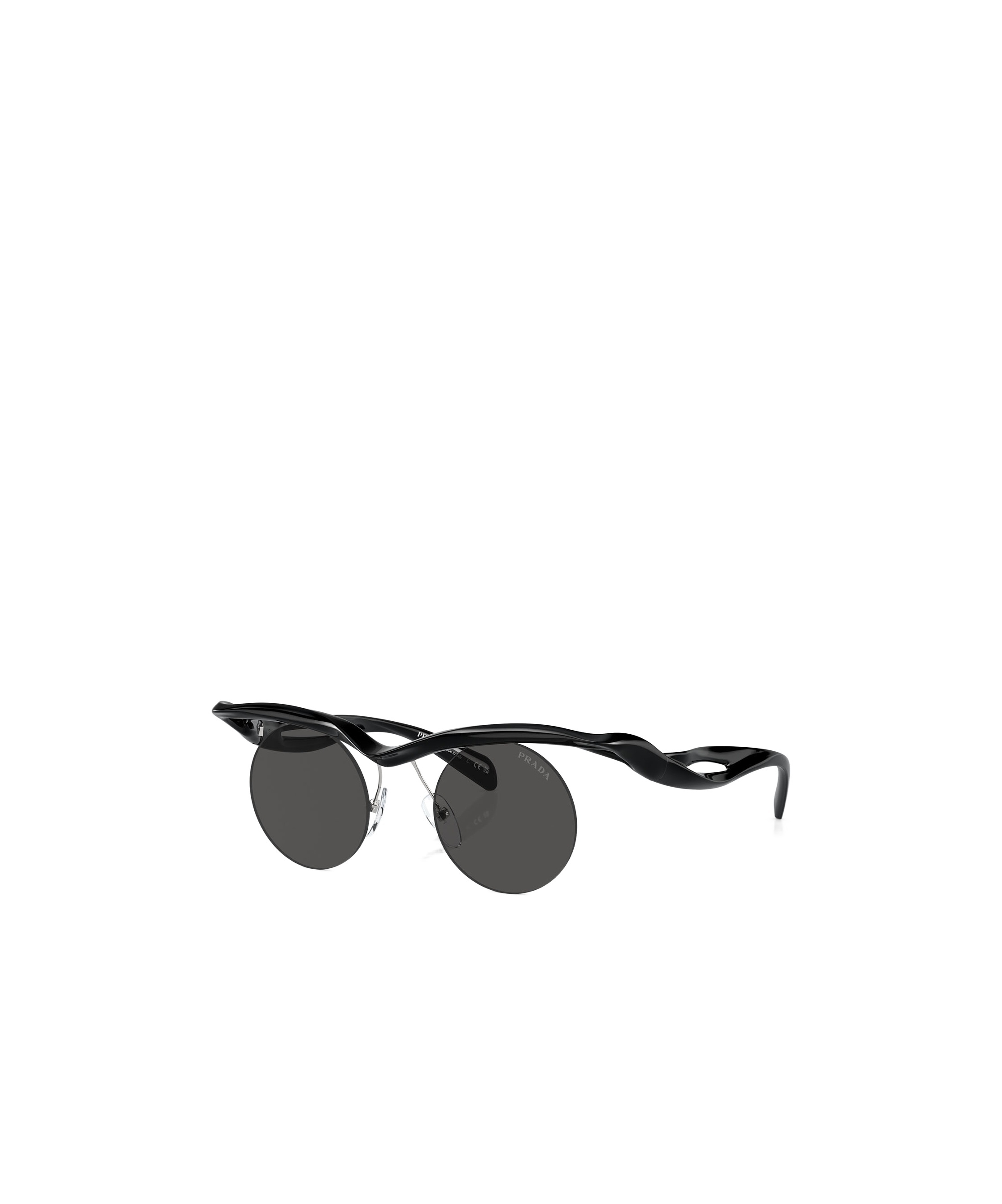 Prada Eyewear Round Frame Sunglasses In Black