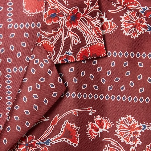 Gucci Printed Silk Twill Bowling Shirt In Burgundy