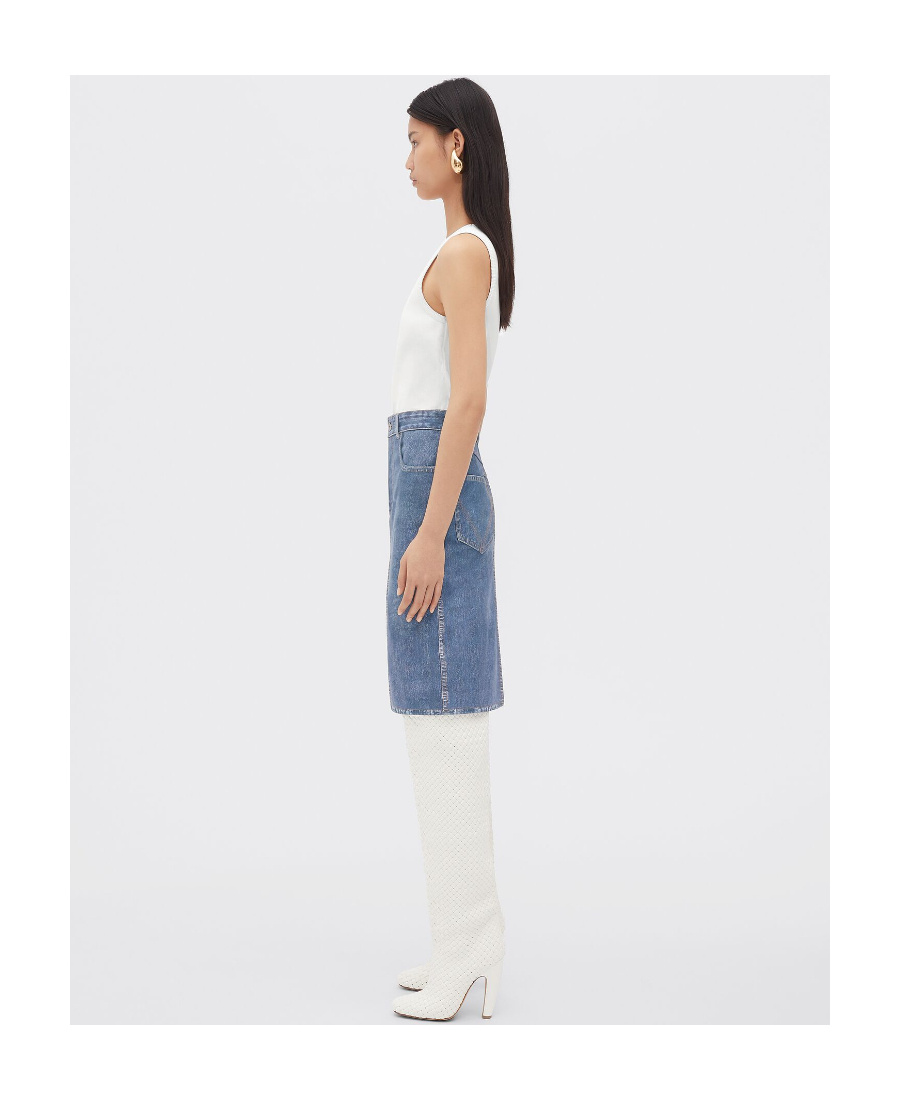 Bottega Veneta Emblem Skirt In Blue
