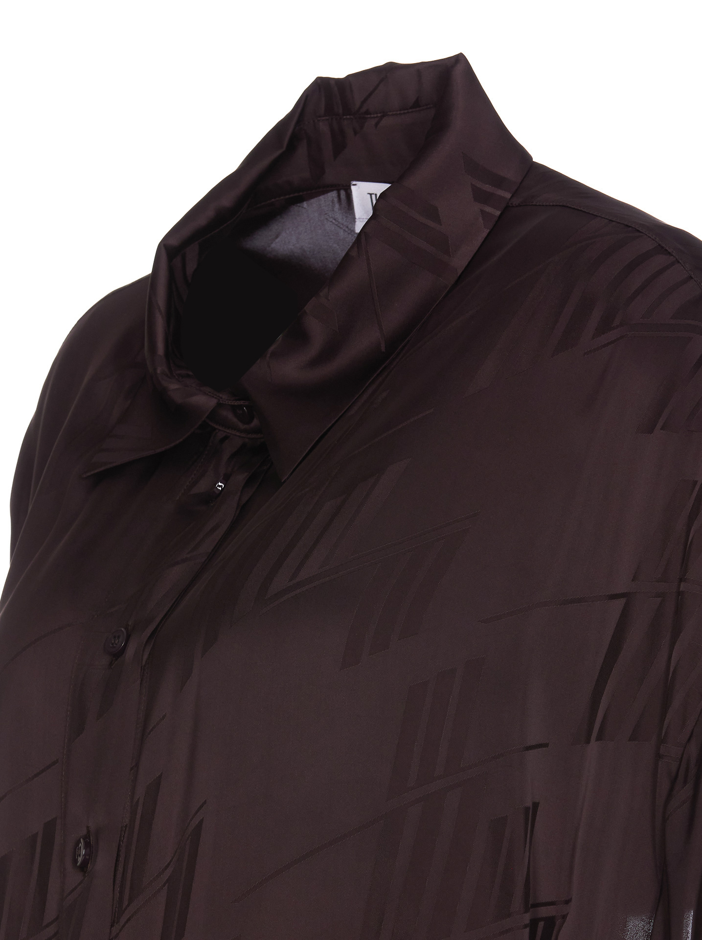 Attico The Woman Shirt Dark Brown Size 2 Viscose In Black