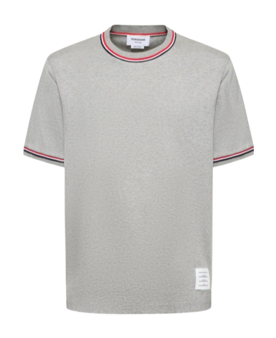 Thom Browne Gray Cotton Rugby Short Sleeve T-shirt