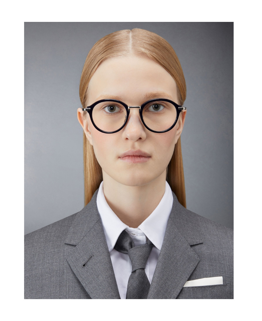 Thom Browne Round-frame Glasses In Blue