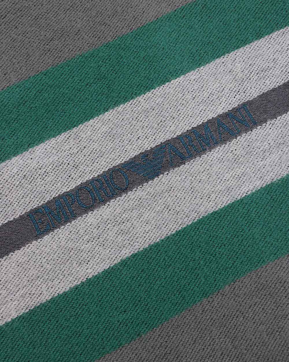 Emporio Armani Logo Inlaid Scarf In Gray