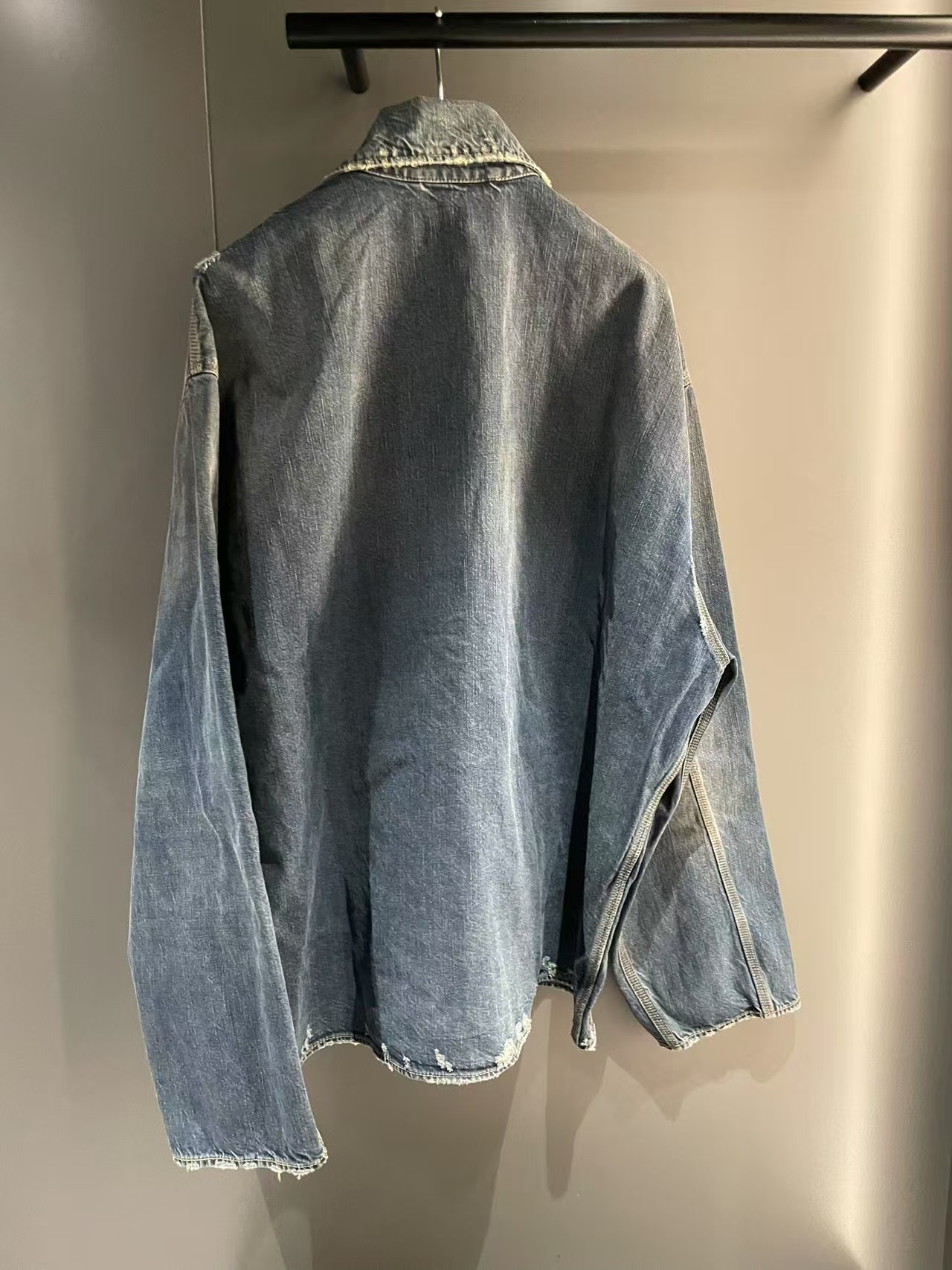 Balenciaga Zipper Denim Jacket In Black