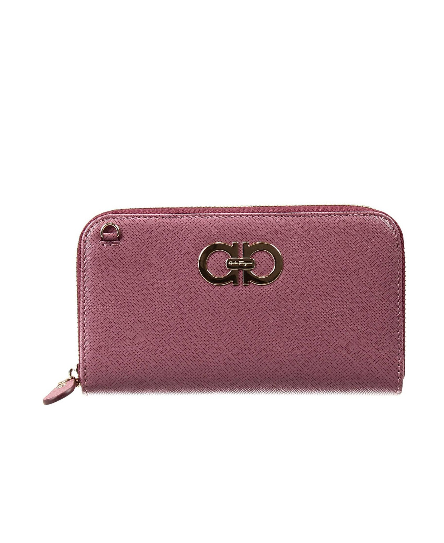 Ferragamo Logo Zipper Wallet In Red