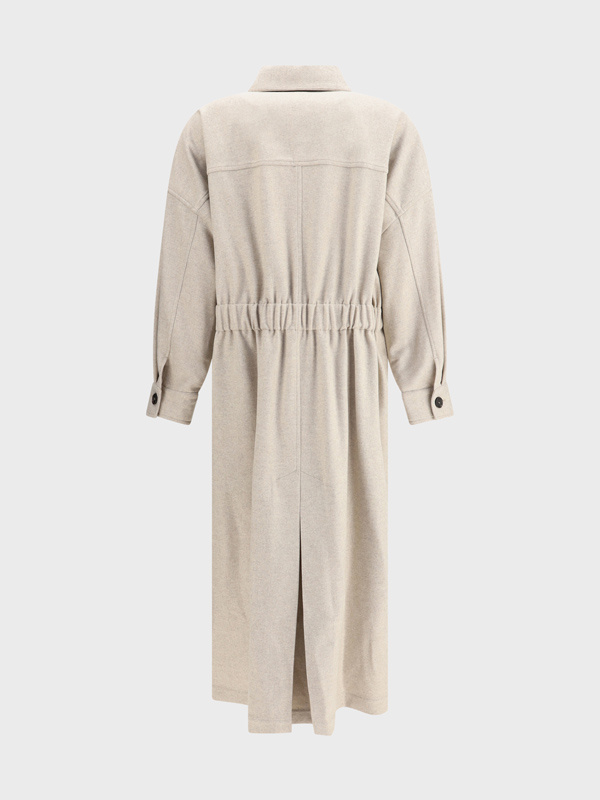 Brunello Cucinelli Silhouette-defining Long Coat With Adjustable Waistband