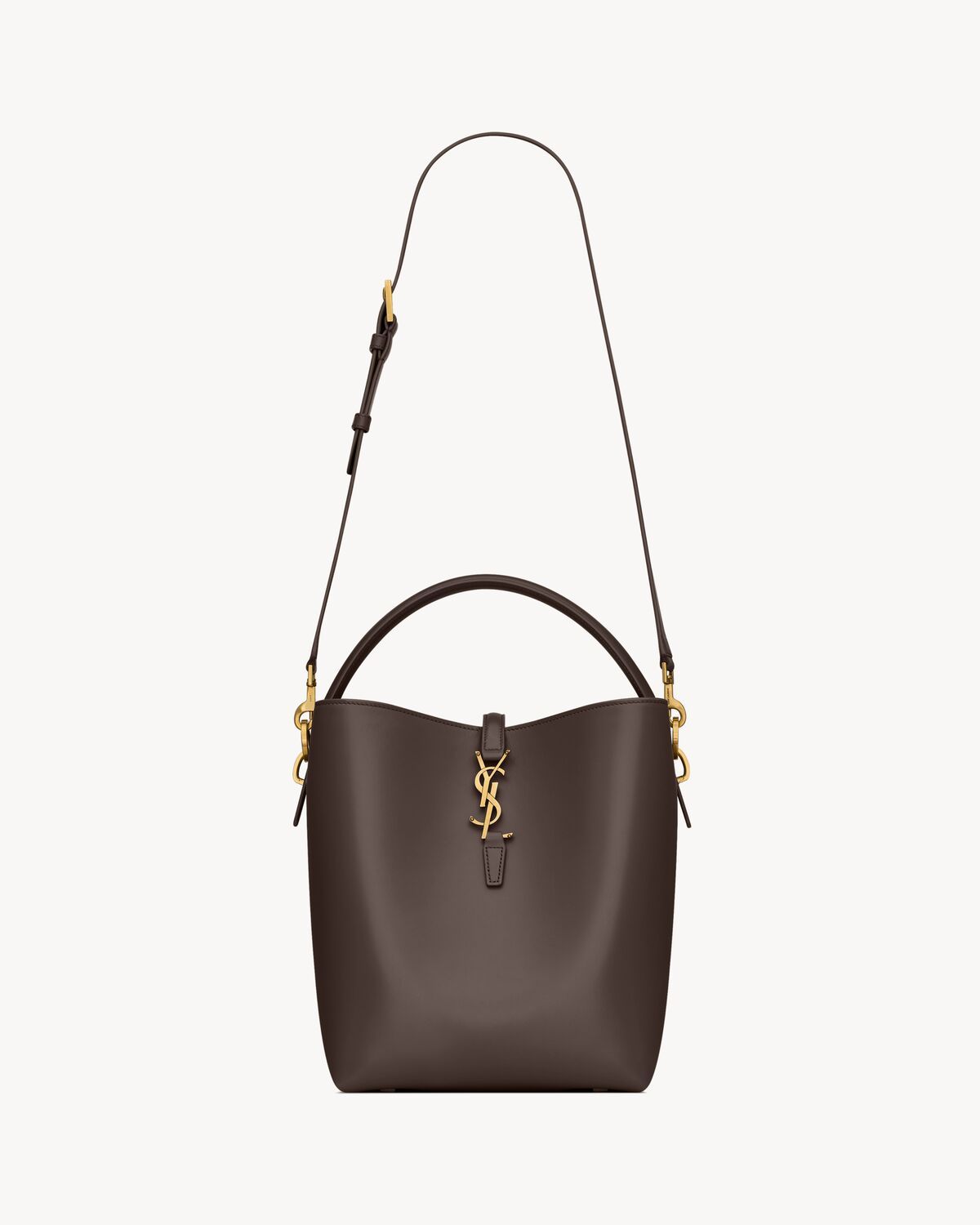 Saint Laurent Le 37 Ysl Bucket Bag In Smooth Leather In Black
